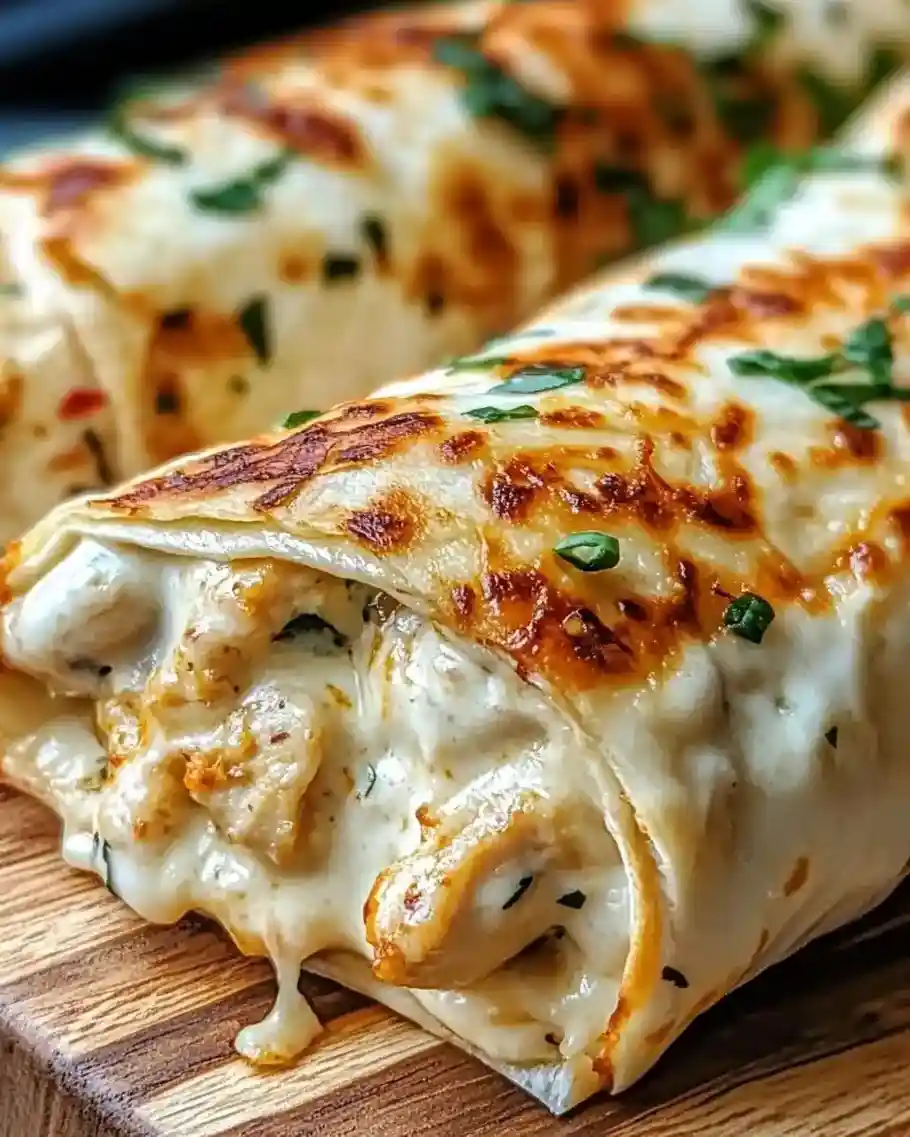 Cheesy Garlic Chicken Wraps