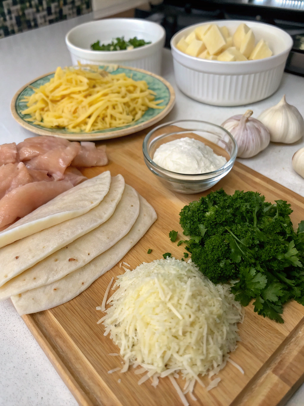 Cheesy Garlic Chicken Wraps 5 Irresistible Ways to Make Tonight 3 Cheesy Garlic Chicken Wraps ingredients