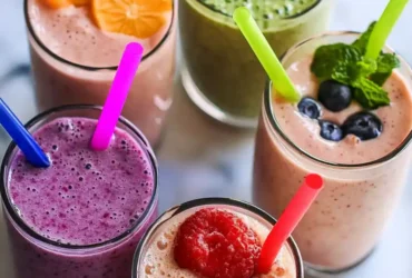 Low calorie smoothies recipe served in a glass with fresh fruit and a light, refreshing texture.