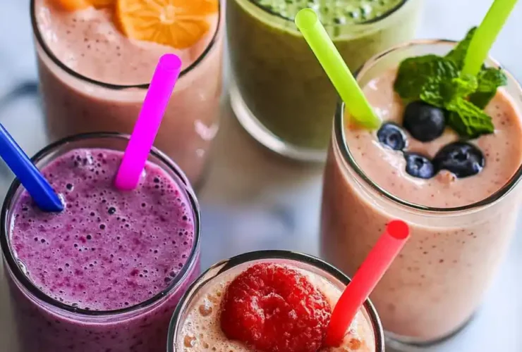 Low calorie smoothies recipe served in a glass with fresh fruit and a light, refreshing texture.
